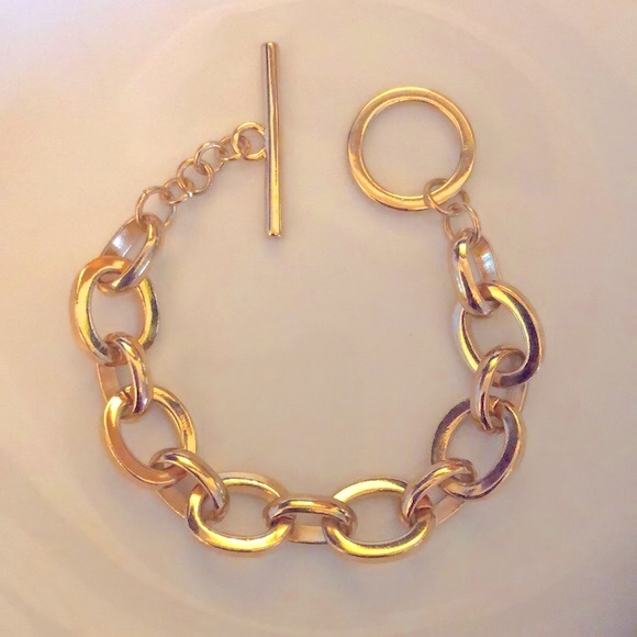 Chunky linked bracelet gold plated - Picture 2 of 5